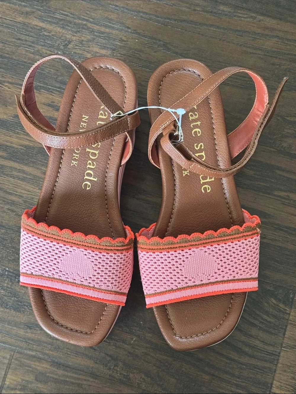 kate spade Pink and Brown Striped High Rise Platform